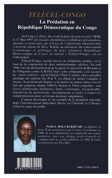 Telecel-Congo, La Prédation en République Démocratique du Congo (9782747570244-back-cover)