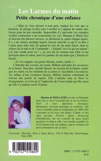 LES LARMES DU MATIN, Petite chronique d'une enfance (9782747519809-back-cover)