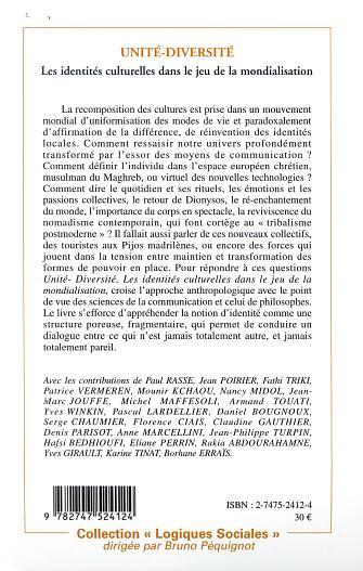 UNITÉ-DIVERSITÉ, Les identités culturelles dans le jeu de la mondialisation (9782747524124-back-cover)