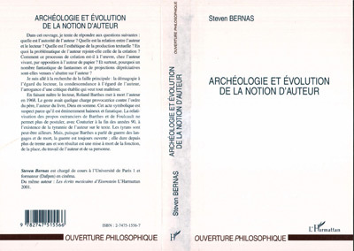 ARCHÉOLOGIE ET ÉVOLUTION DE LA NOTION D'AUTEUR (9782747515566-front-cover)