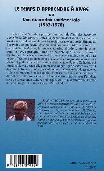 Le temps d'apprendre à vivre ou une éducation sentimentale (1963-1978) (9782747579247-back-cover)