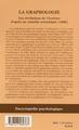 La graphologie, Les révélations de l'écriture d'après un contrôle scientifique (1906) (9782747569767-back-cover)
