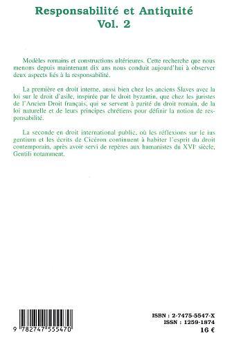 Méditerranées, Responsabilité et Antiquité Vol. 2 (9782747555470-back-cover)