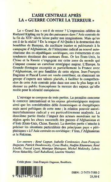 L'Asie centrale après la "guerre contre la terreur" (9782747571883-back-cover)