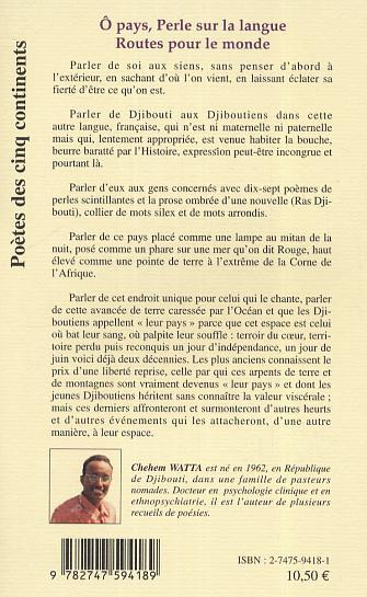 Ô pays, Perle sur la langue, Suivi de Ras Djibouti (9782747594189-back-cover)