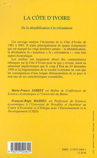LA CÔTE D'IVOIRE, De la déstabilisation à la refondation (9782747524841-back-cover)