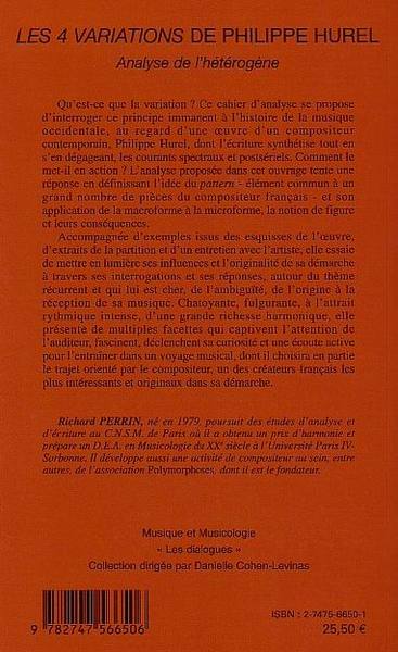 Les 4 variations de Philippe Hurel, Analyse de l'hétérogène (9782747566506-back-cover)