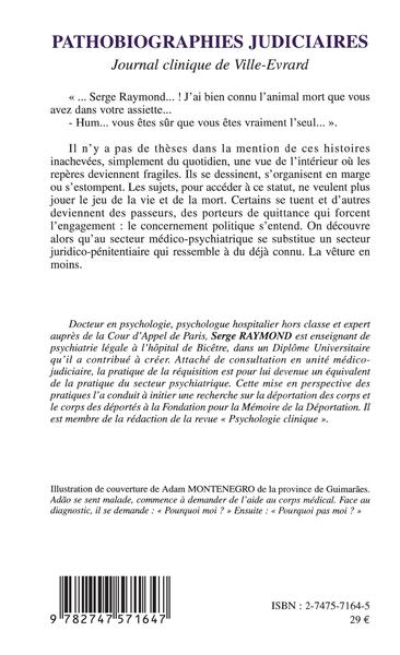 Pathobiographies judiciaires, Journal clinique de Ville-Evrard (9782747571647-back-cover)