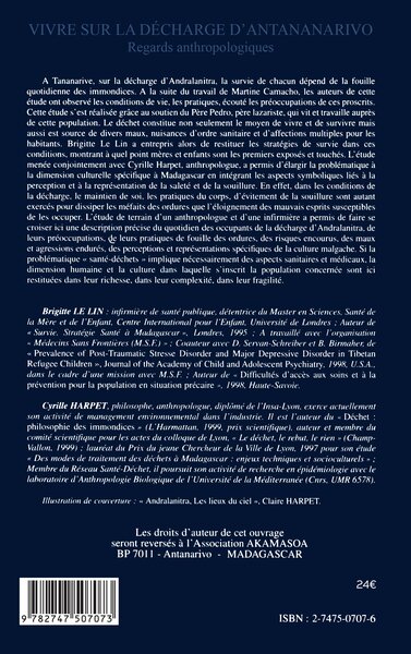 VIVRE SUR LA DÉCHARGE D'ANTANANARIVO, Regards anthropologiques (9782747507073-back-cover)