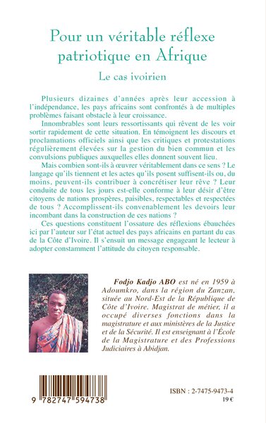 Pour un véritable réflexe patriotique en Afrique, Le cas ivoirien (9782747594738-back-cover)