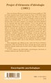 Projet d'éléments d'idéologie (1801) (9782747576345-back-cover)
