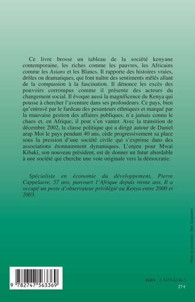 Kenya Safaris, ethnies et politique (9782747563369-back-cover)