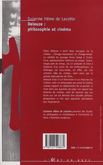 DELEUZE : PHILOSOPHIE ET CINÉMA (9782747508872-back-cover)