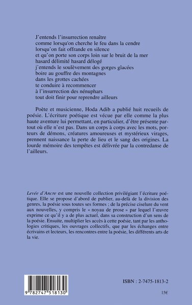 L'INTEMPÉRIE DES MOTS AUX SOURCES ANONYMES (9782747518130-back-cover)