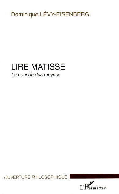 Lire Matisse, La pensée des moyens (9782747582438-front-cover)