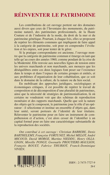 Réinventer le patrimoine (9782747577274-back-cover)