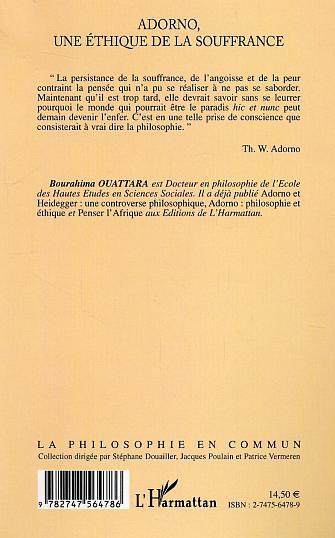 Adorno, une éthique de la souffrance (9782747564786-back-cover)