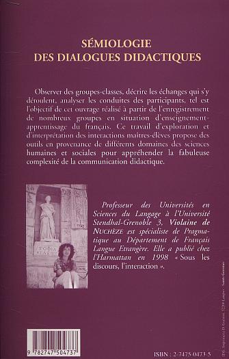 SÉMIOLOGIE DES DIALOGUES DIDACTIQUES (9782747504737-back-cover)