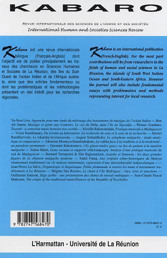 Kabaro, Diversité et spécificités des musiques traditionnelles de l'Océan Indien, Vol. II 2-3 (9782747568470-back-cover)