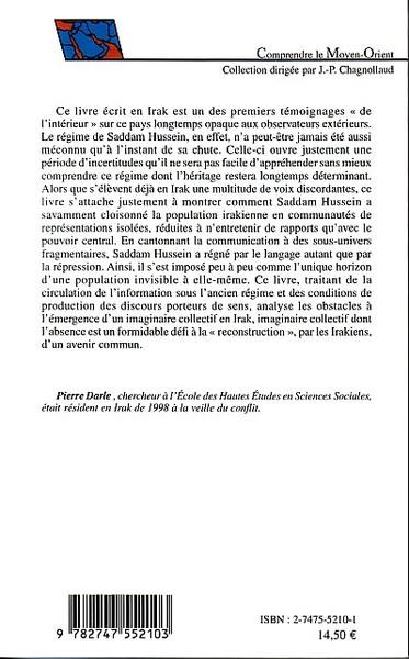 Saddam Hussein maître des mots, Du langage de la tyrannie à la tyrannie du langage (9782747552103-back-cover)