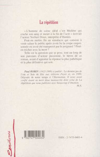 LA RÉPÉTITION (9782747504034-back-cover)