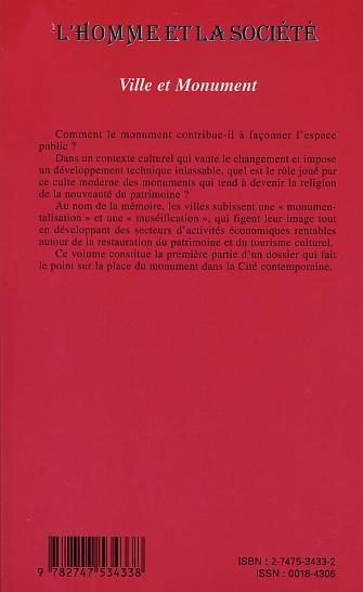 L'Homme et la Société, VILLE ET MONUMENT (9782747534338-back-cover)