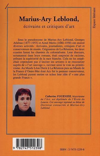 MARIUS-ARY LEBLOND, écrivains et critiques d'art (9782747512398-back-cover)