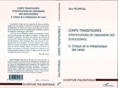 Corps transfigurés, Stratifications de l'imaginaire des sexes/genres - T2. Critique de la méthaphysique des sexes (9782747501071-front-cover)