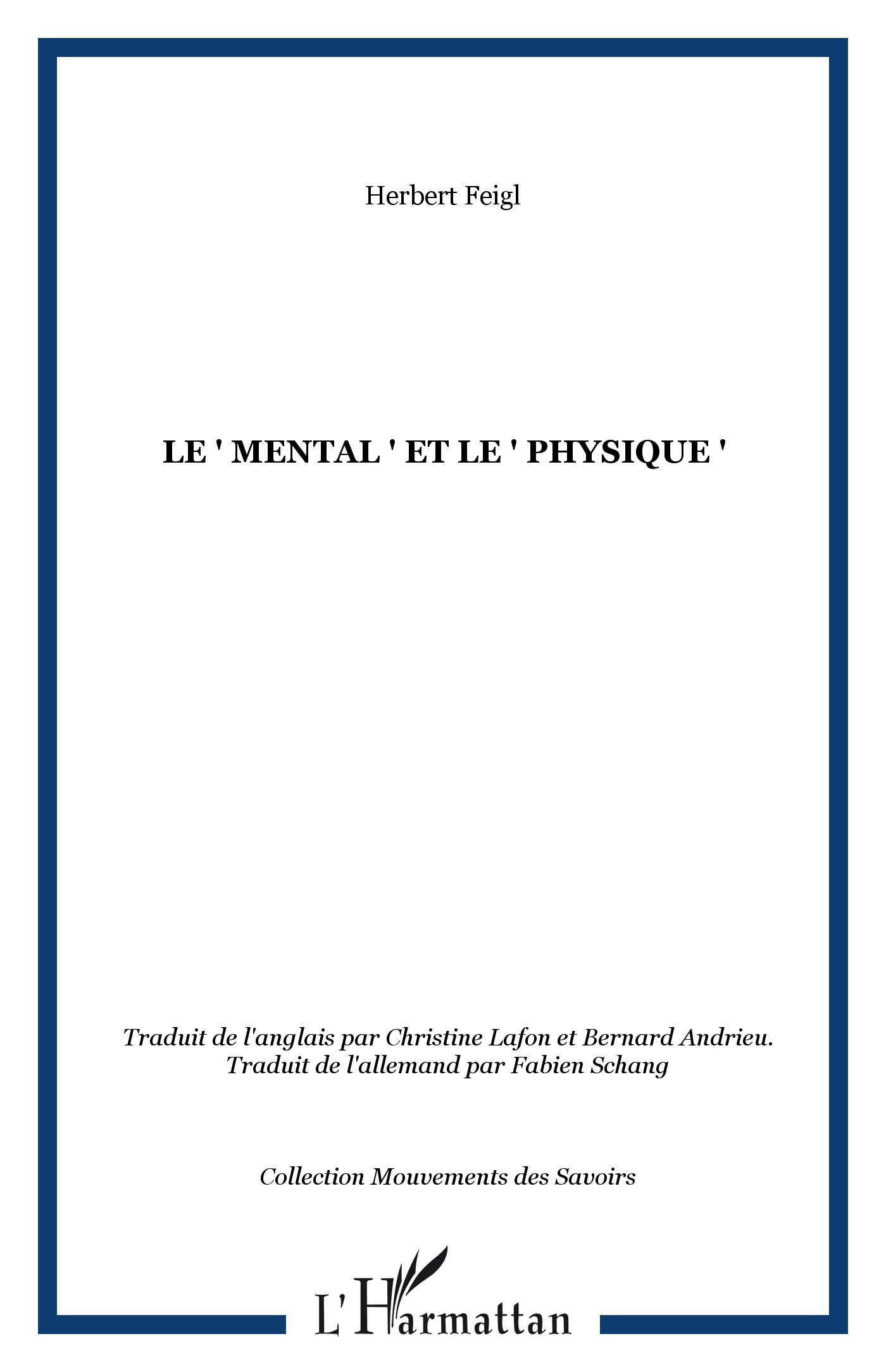 LE " MENTAL " ET LE " PHYSIQUE " (9782747526357-front-cover)