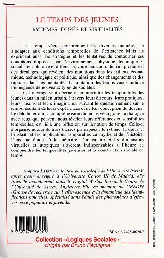 LE TEMPS DES JEUNES, Rythmes, durée et virtualités (9782747506205-back-cover)