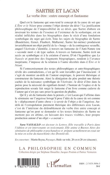 Sartre et Lacan, Le verbe être, entre concept et fantasme (9782747539562-back-cover)