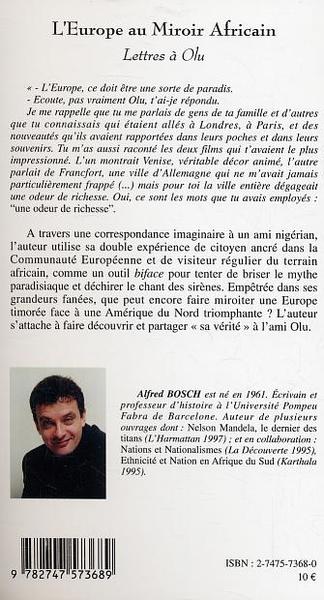 L'Europe au Miroir Africain, Lettres à Olu (9782747573689-back-cover)