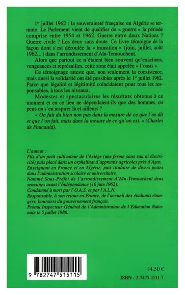 La source des chacals (1962-1963), Témoignage (9782747515115-back-cover)