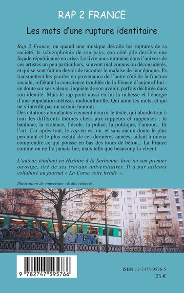 Rap 2 France, Les mots d'une rupture identitaire (9782747595766-back-cover)