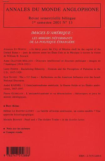 Annales du Monde Anglophone, Images d'Amérique : les miroirs déformants de la politique étrangère (9782747512886-back-cover)