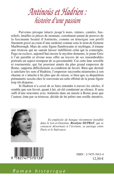 Antinoüs et Hadrien : histoire d'une passion (9782747570138-back-cover)