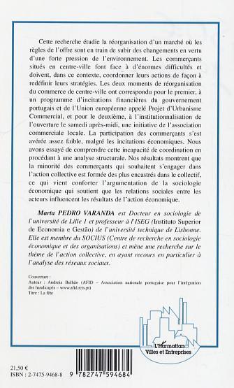 La réorganisation du commerce d'un centre-ville, Résistance et obstacles à l'action collective (9782747594684-back-cover)