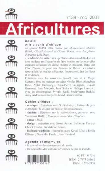 Africultures, Arts vivants d'Afrique (MASA 2001) (9782747508162-back-cover)