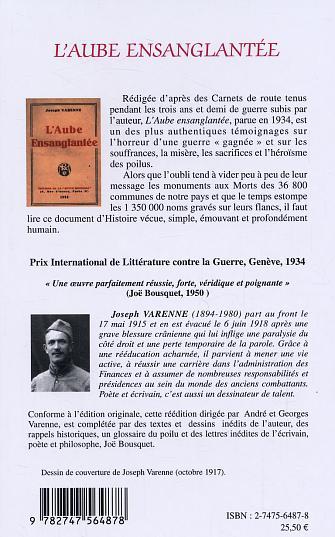 L'aube ensanglantée, Récit de guerre d'un poilu (9782747564878-back-cover)