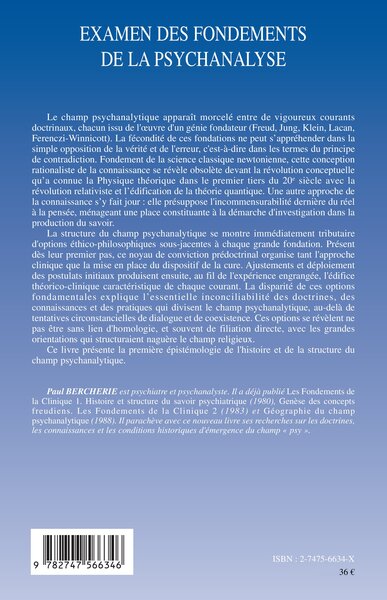 Examen des fondements de la psychanalyse (9782747566346-back-cover)