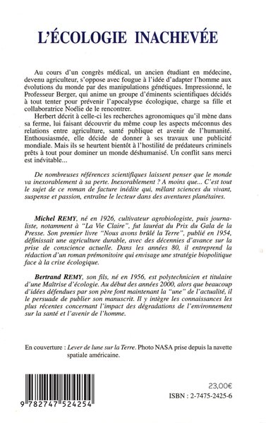 L'ECOLOGIE INACHEVÉE (9782747524254-back-cover)