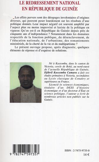 Le redressement national en République de Guinée, Les effets pervers (9782747597357-back-cover)
