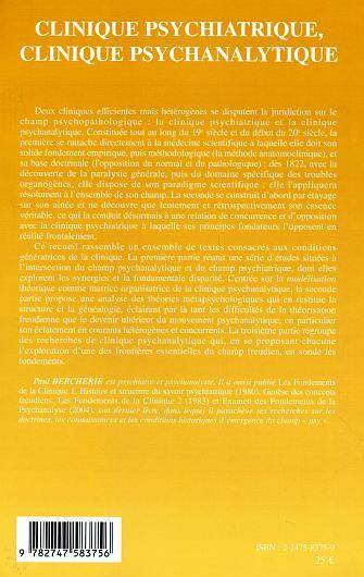 Clinique psychiatrique, clinique psychanalytique, Etudes et recherches - 1980-2004 (9782747583756-back-cover)