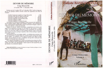 DEVOIR DE MÉMOIRE CONGO BRAZZAVILLE (15 octobre 1997 - 31 décembre 1999), Congo démocratie. Volume 4 (9782747513418-front-cover)