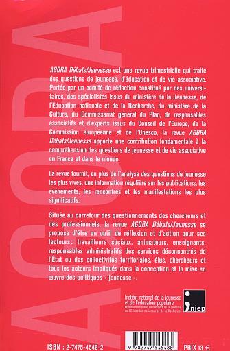Agora - Débats / Jeunesses, L'engagement syndical et associatif des jeunes (9782747545488-back-cover)