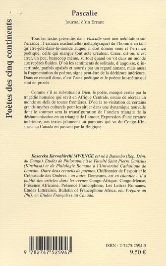 PASCALIE, Journal d'un errant (9782747525947-back-cover)