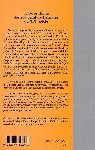 Le corps déchu dans la peinture française du XIX  siècle (9782747563420-back-cover)