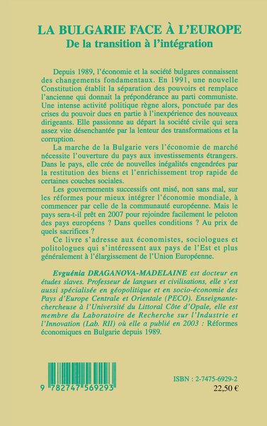 La Bulgarie face à l'Europe (9782747569293-back-cover)