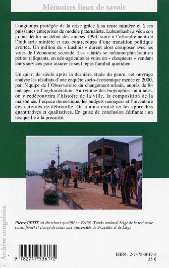 Ménages de Lubumbashi entre précarité et recomposition (9782747536172-back-cover)