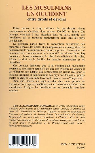 LES MUSULMANS EN OCCIDENT, Entre droits et devoirs (9782747524384-back-cover)